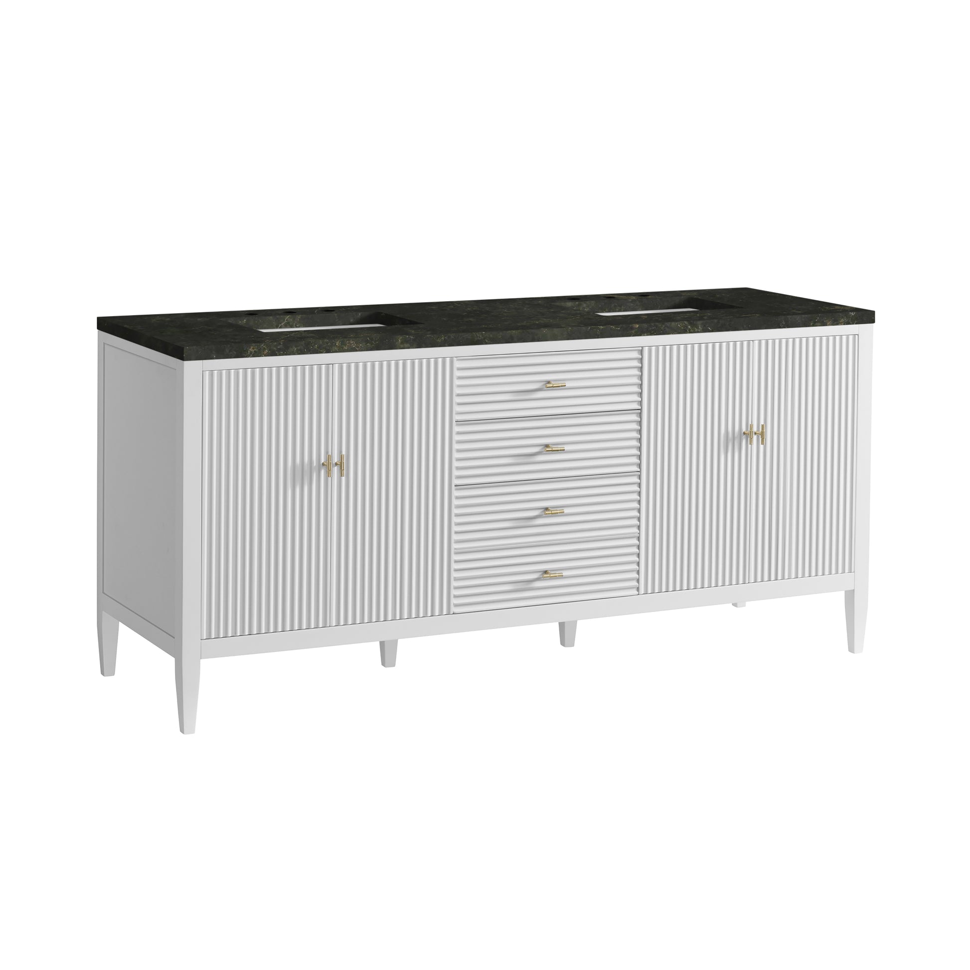 Renovate for Less Atlanta Myrrin 72" Vanity, Bright White, w/ 3 CM Phantome Eclos Top