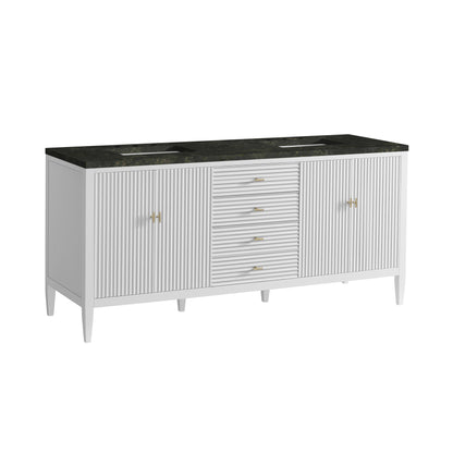 Renovate for Less Atlanta Myrrin 72" Vanity, Bright White, w/ 3 CM Phantome Eclos Top