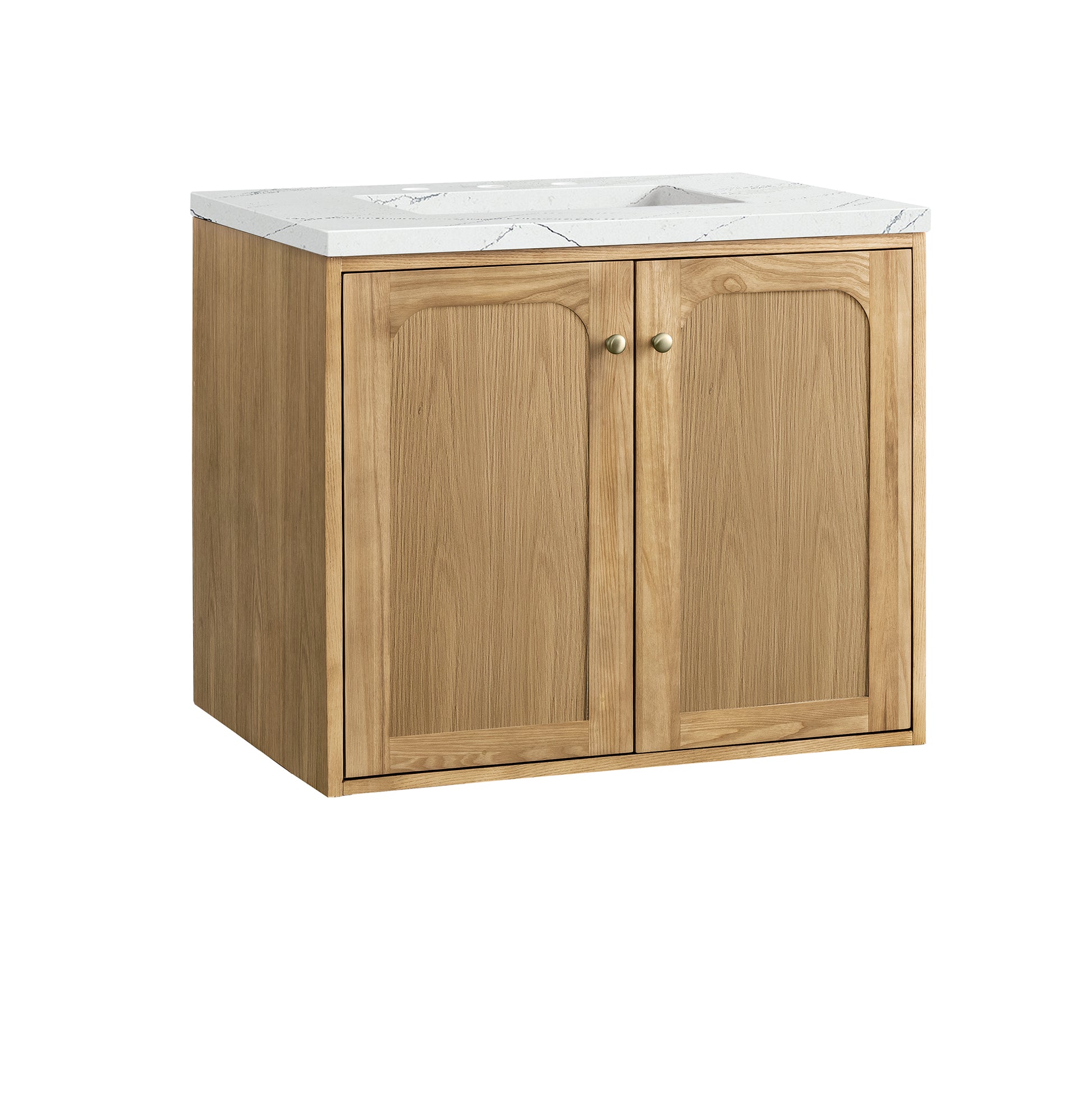 Renovate for Less Atlanta Laurent 30" Single Vanity, Light Natural Oak w/ 3 CM Ethereal Noctis Top