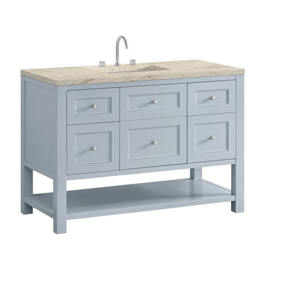 Renovate for Less Atlanta Breckenridge 48" Single Vanity, Serenity Blue, w/ 3 CM Tajnar Eclos Top