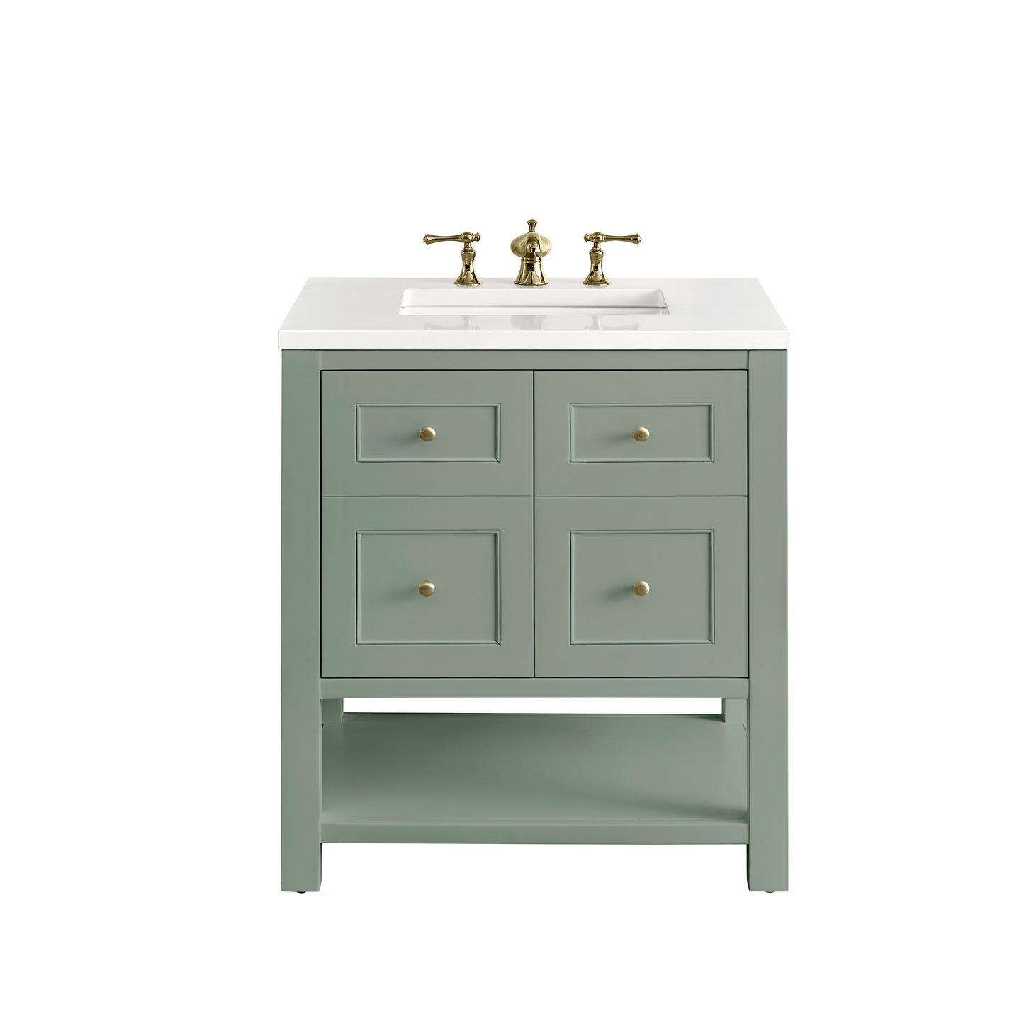 Renovate for Less Atlanta Breckenridge 30" Single Vanity, Smokey Celadon w/ 3 CM White Zeus Top