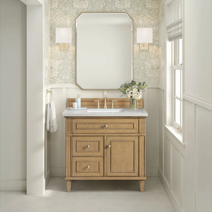 Lorelai 36" Single Vanity, Light Natural Oak w/ 3 CM Lime Delight Silestone Top