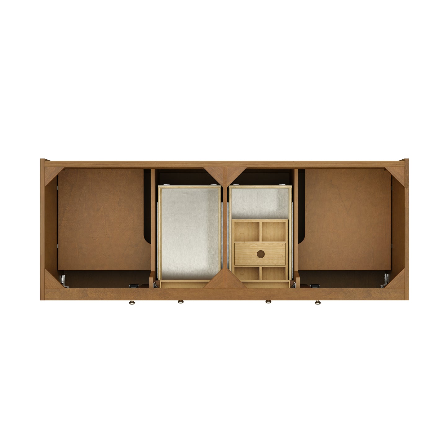 Renovate for Less Atlanta Laurent 60" Double Vanity, Honey Oak w/ 3 CM Phantome Eclos Top