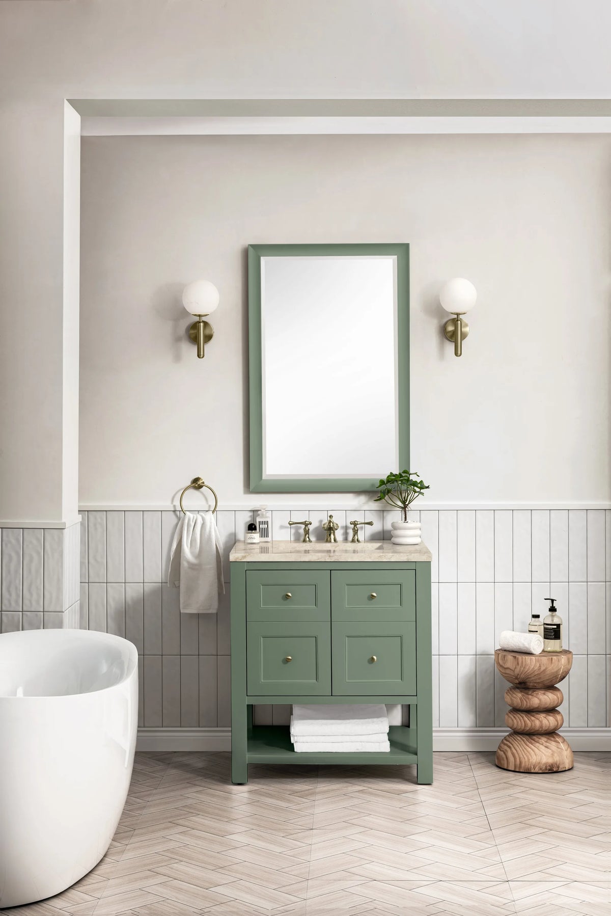 Breckenridge 30" Single Vanity, Smokey Celadon, w/ 3 CM Tajnar Eclos Top