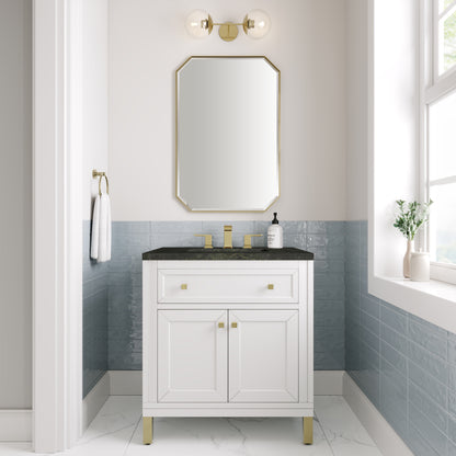 Renovate for Less Atlanta Chicago 30" Single Vanity, Glossy White, w/ 3 CM Phantome Eclos Top