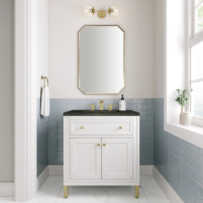 Chicago 30" Single Vanity, Glossy White, w/ 3 CM Phantome Eclos Top