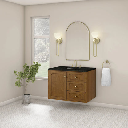 Laurent 36" Single Vanity, Honey Oak w/ 3 CM Phantome Eclos Top