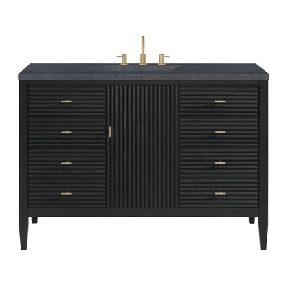 Myrrin 48" Single Vanity, Carbon Oak w/ 3 CM Charcoal Soapstone Silestone Top