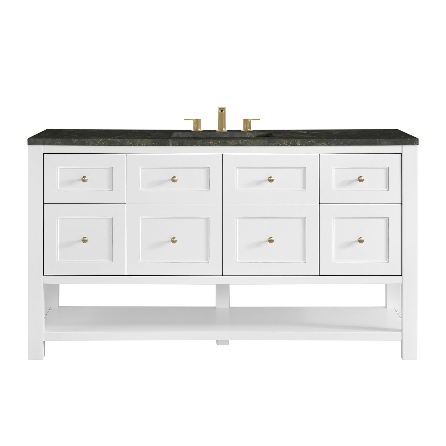 Renovate for Less Atlanta Breckenridge 60" Single Vanity, Bright White, w/ 3 CM Phantome Eclos Top