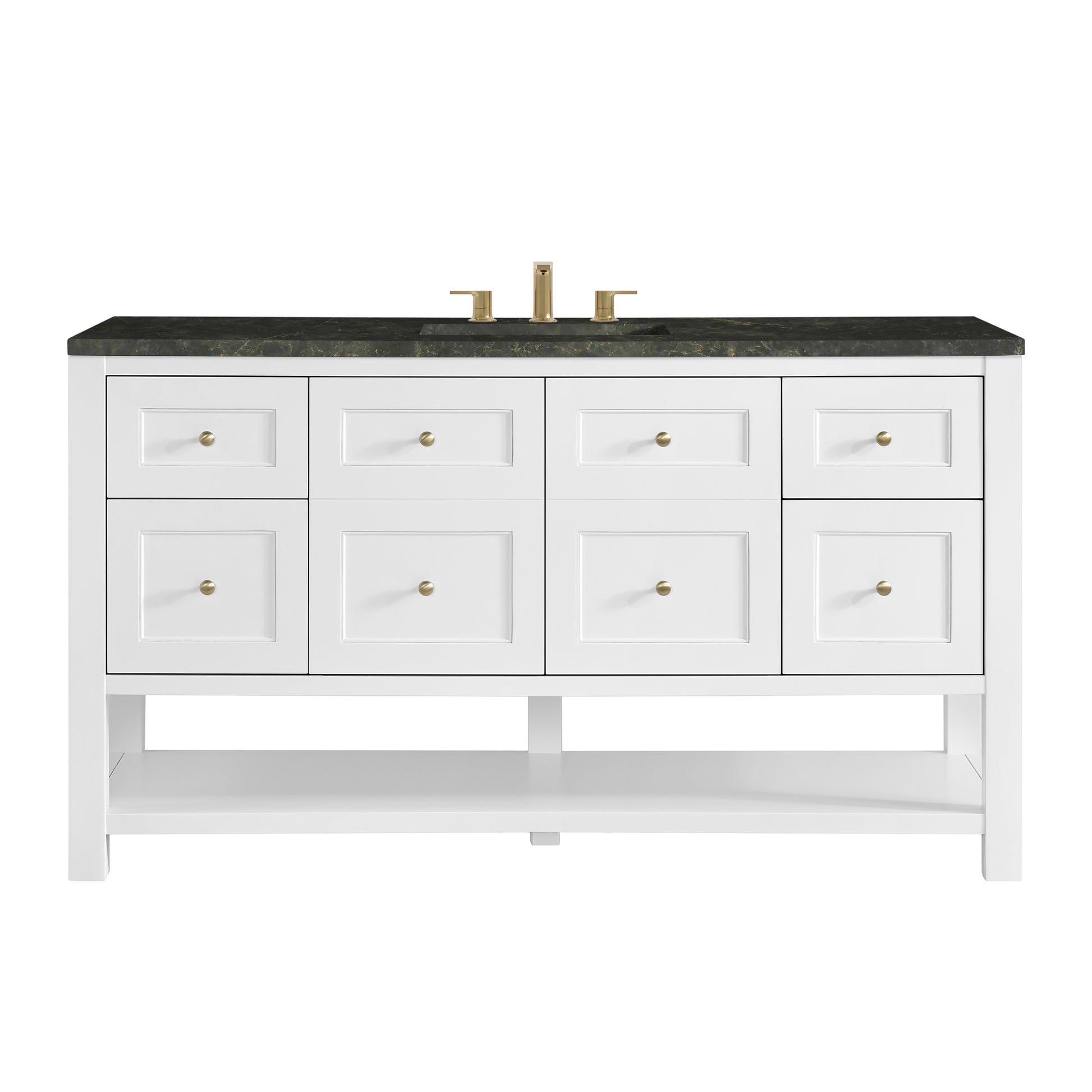 Renovate for Less Atlanta Breckenridge 60" Single Vanity, Bright White, w/ 3 CM Phantome Eclos Top