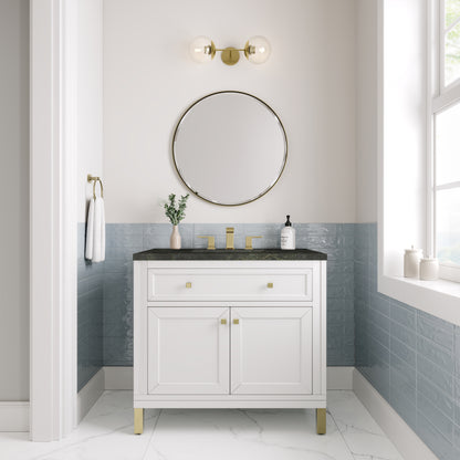 Renovate for Less Atlanta Chicago 36" Single Vanity, Glossy White, w/ 3 CM Phantome Eclos Top