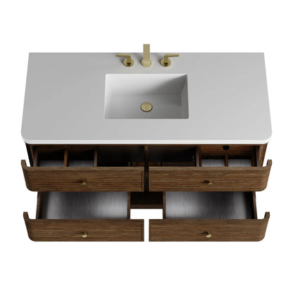Allamari 48" Single Vanity, Sable w/ 3 CM Victorian Silver Silestone Top
