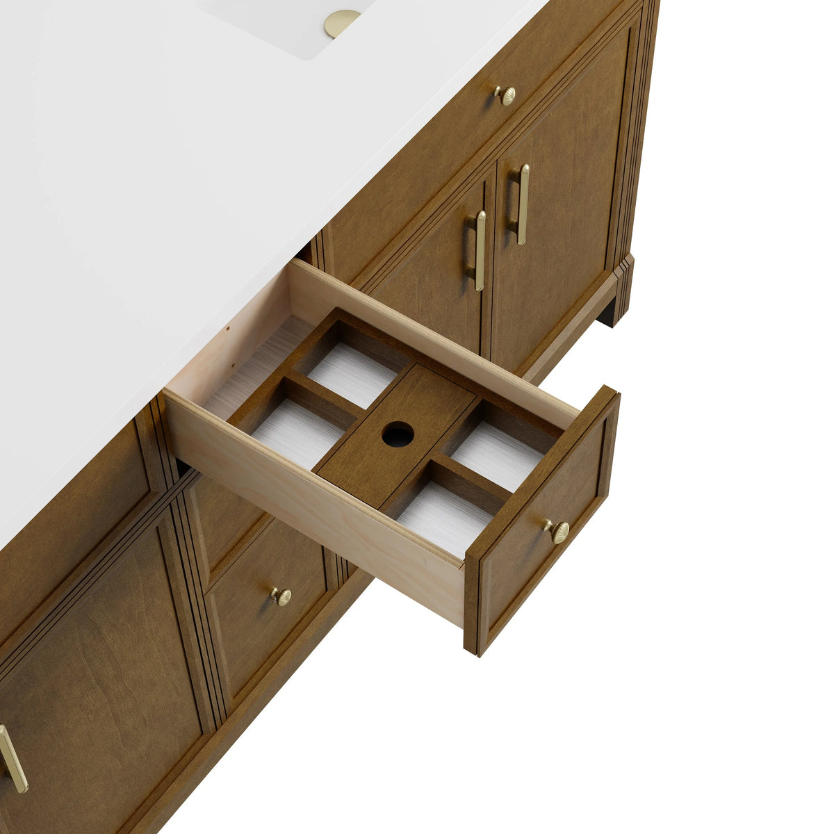Bellshire 72" Double Vanity, Honey Oak w/ 3 CM Phantome Eclos Top