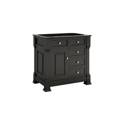 Renovate for Less Atlanta Brookfield 36" Single Vanity, Black Onyx, w/ 3 CM Tajnar Eclos Top