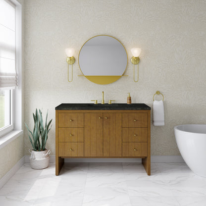 Renovate for Less Atlanta Hudson 48" Single Vanity, Honey Oak w/ 3 CM Phantome Eclos Top