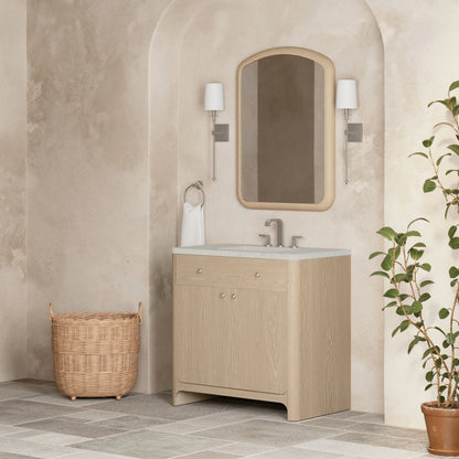 Gracyn 36" Single Vanity, Coastal Driftwood, w/ 3 CM Siberian Silestone Widespread Top