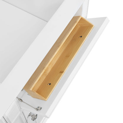 Lorelai 60" Double Vanity, Bright White w/ 3 CM White Zeus Silestone Top