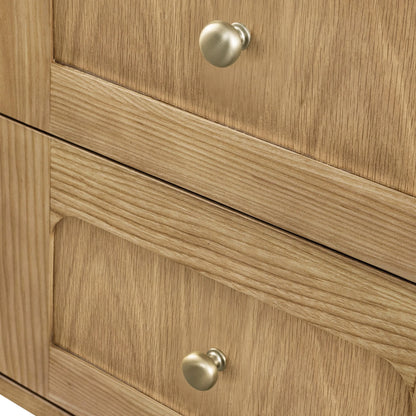 Laurent 48" Single Vanity, Light Natural Oak w/ Single Hole 3 CM White Zeus Top & Backsplash