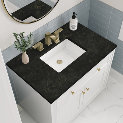 Renovate for Less Atlanta Chicago 36" Single Vanity, Glossy White, w/ 3 CM Phantome Eclos Top