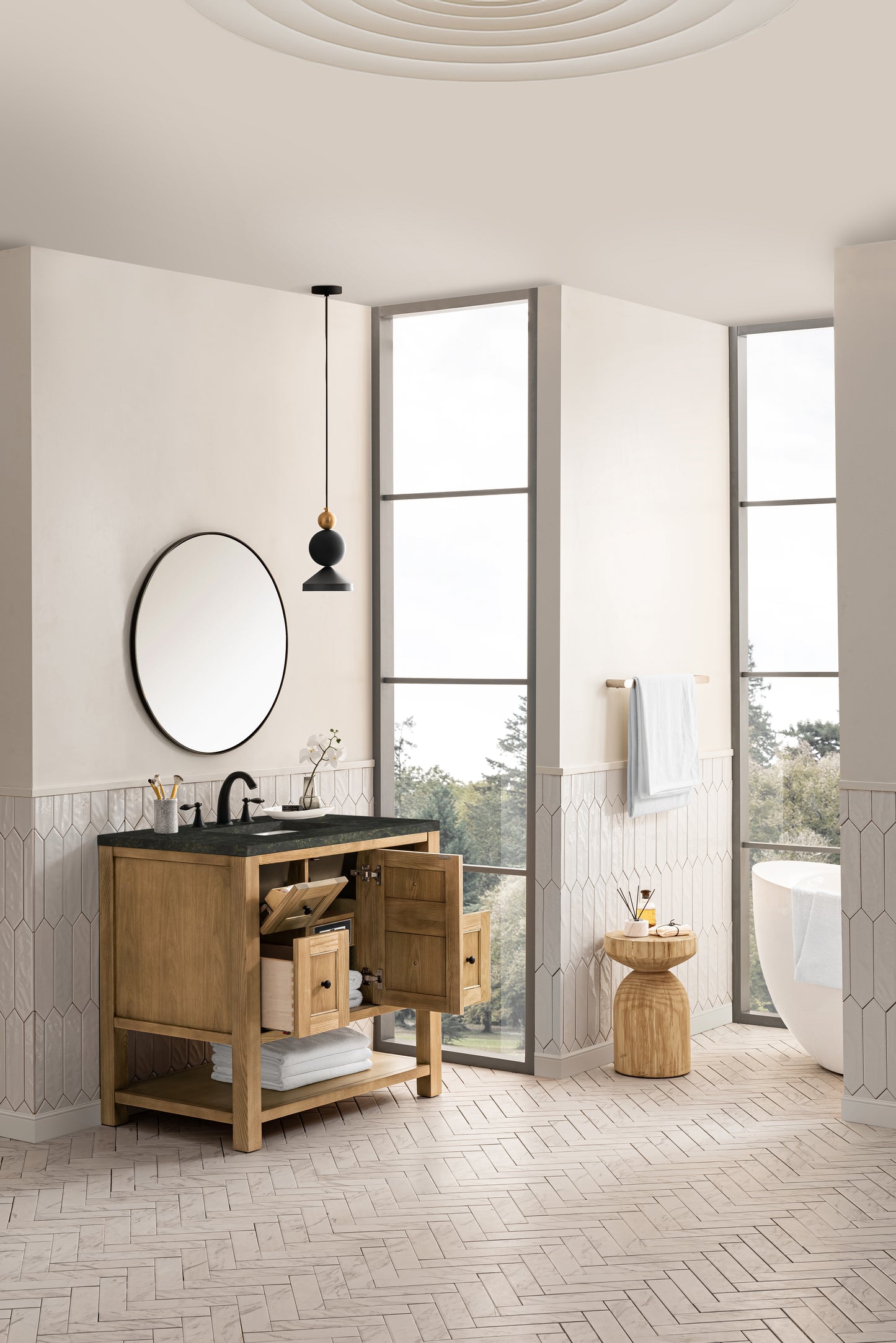 Renovate for Less Atlanta Breckenridge 36" Single Vanity, Light Natural Oak, w/ 3 CM Phantome Eclos Top