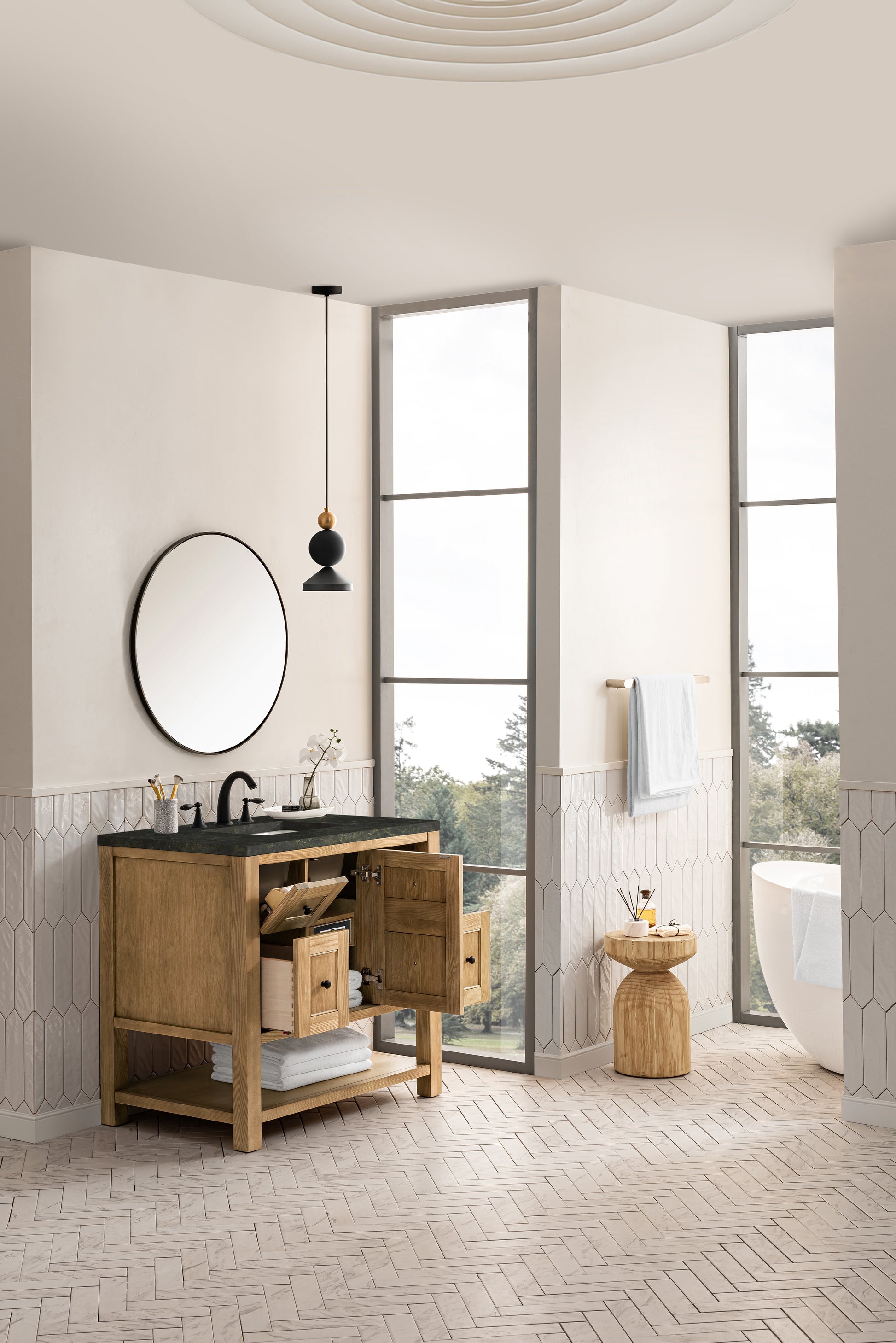 Renovate for Less Atlanta Breckenridge 36" Single Vanity, Light Natural Oak, w/ 3 CM Phantome Eclos Top