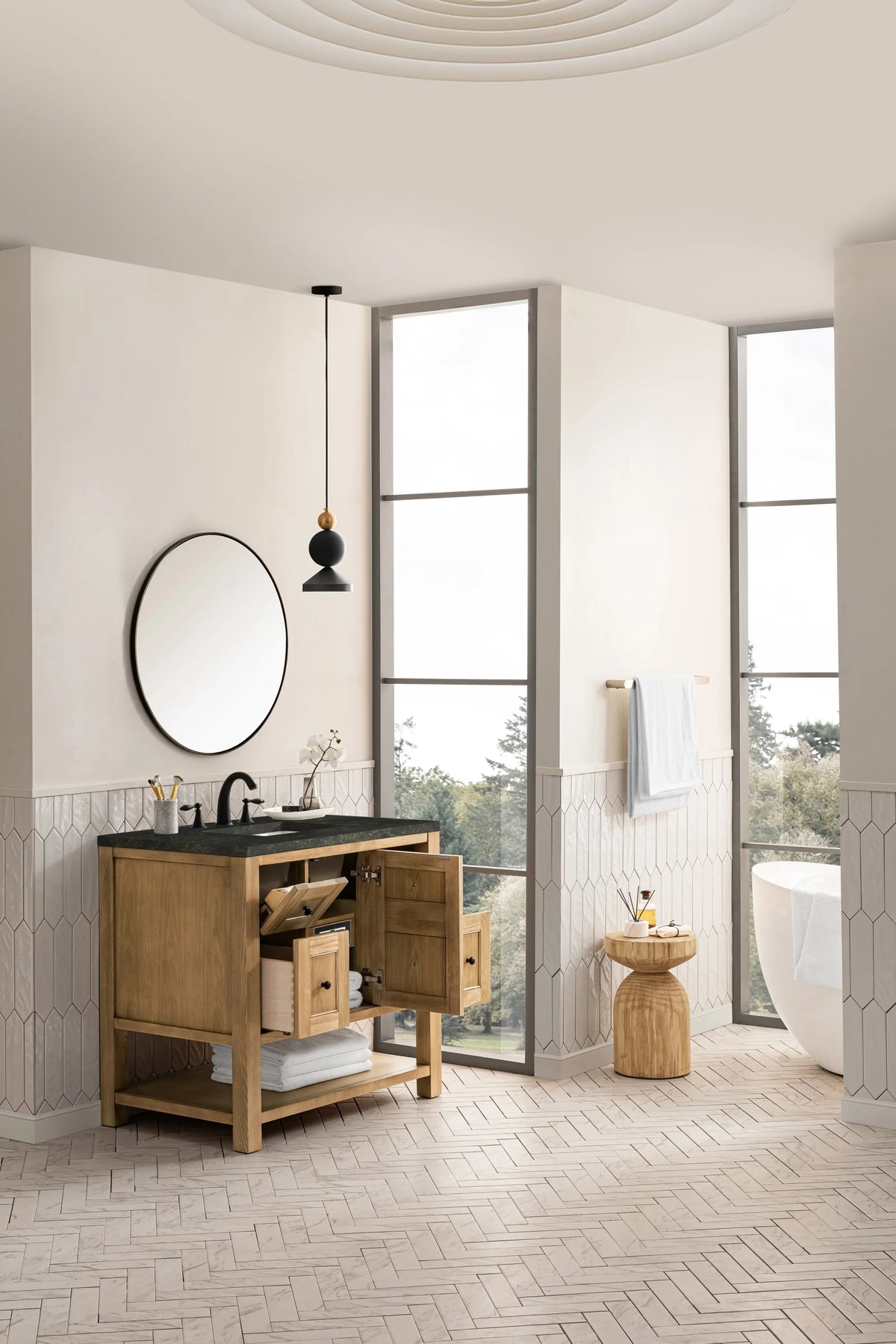 Breckenridge 36" Single Vanity, Light Natural Oak, w/ 3 CM Phantome Eclos Top