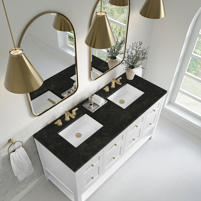 Renovate for Less Atlanta Breckenridge 60" Double Vanity, Bright White, w/ 3 CM Phantome Eclos Top