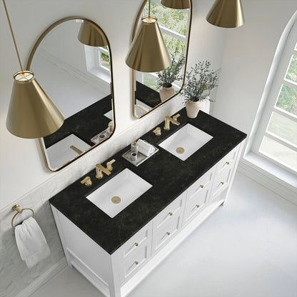 Breckenridge 60" Double Vanity, Bright White, w/ 3 CM Phantome Eclos Top