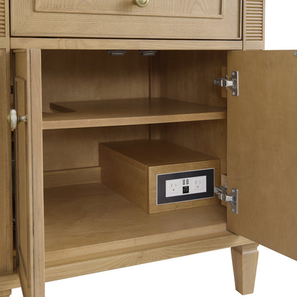 Renovate for Less Atlanta Lorelai 72" Double Vanity, Light Natural Oak, w/ 3 CM Siberian Silestone Top