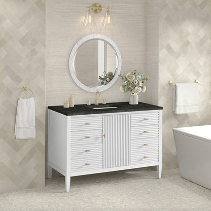 Renovate for Less Atlanta Myrrin 48" Single Vanity, Bright White, w/ 3 CM Phantome Eclos Top
