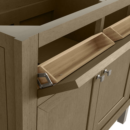Renovate for Less Atlanta Chicago 36" Single Vanity, Walnut Whisper, w/ 3 CM Ethereal Noctis Silestone® Top