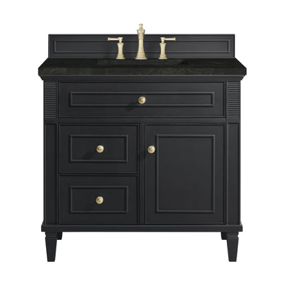 Renovate for Less Atlanta Lorelai 36" Single Vanity, Black Onyx, w/ 3 CM Phantome Eclos Top