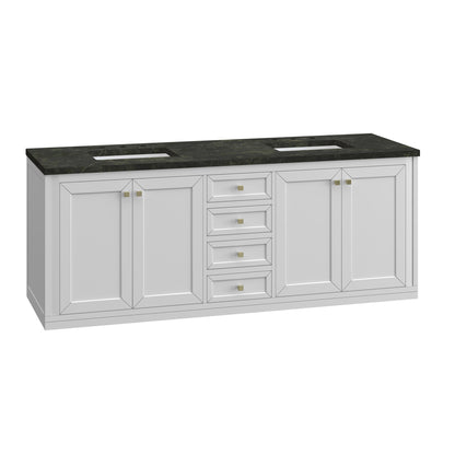 Renovate for Less Atlanta Chicago 72" Double Vanity, Glossy White, w/ 3 CM Phantome Eclos Top