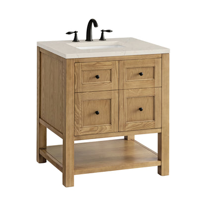 Renovate for Less Atlanta Breckenridge 30" Single Vanity, Light Natural Oak, w/ 3 CM Siberian Silestone Top
