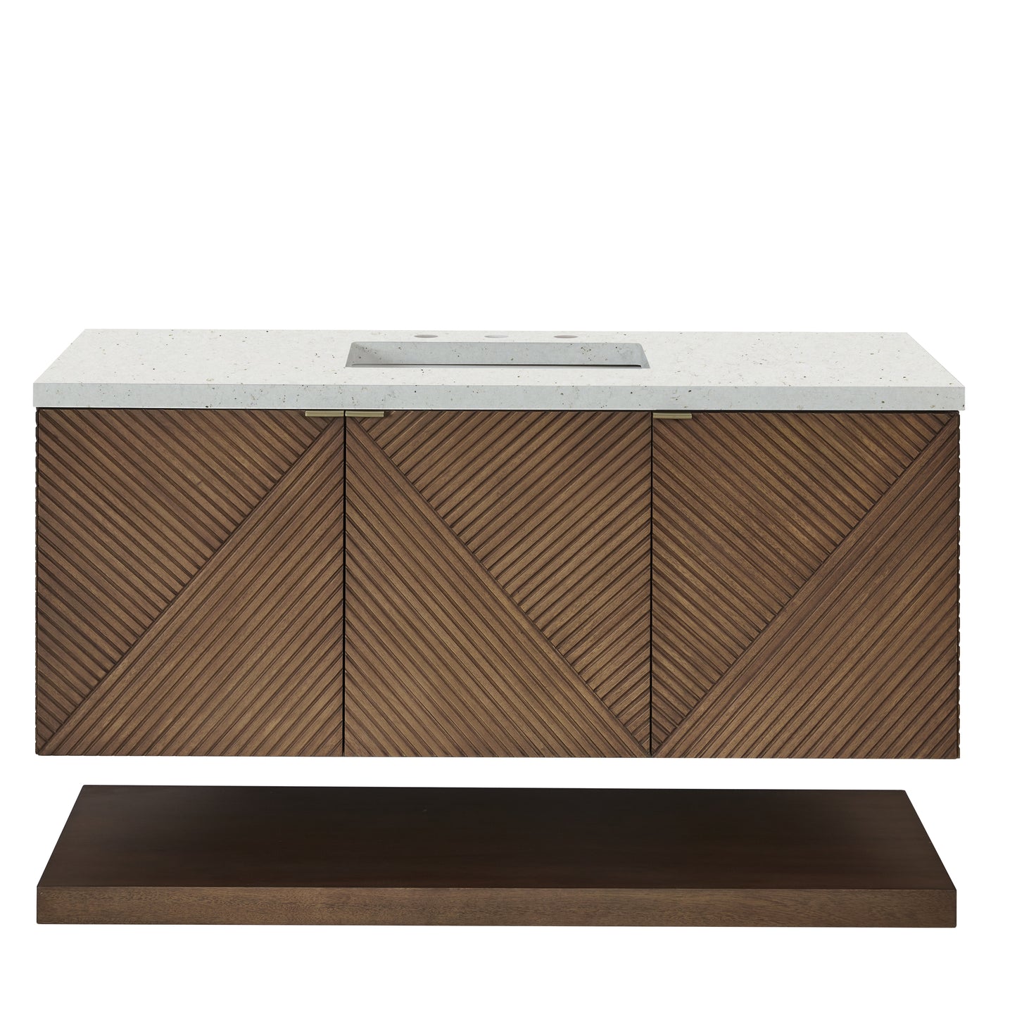 Renovate for Less Atlanta Marcello 48" Single Vanity, Chestnut w/ 3 CM Lime Delight Silestone Top