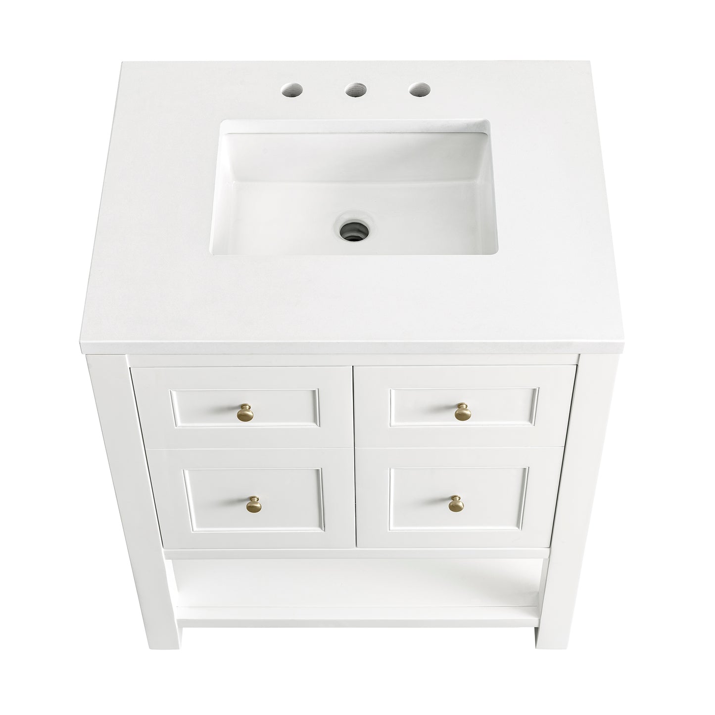 Renovate for Less Atlanta Breckenridge 30" Single Vanity, Bright White w/ 3 CM White Zeus Top