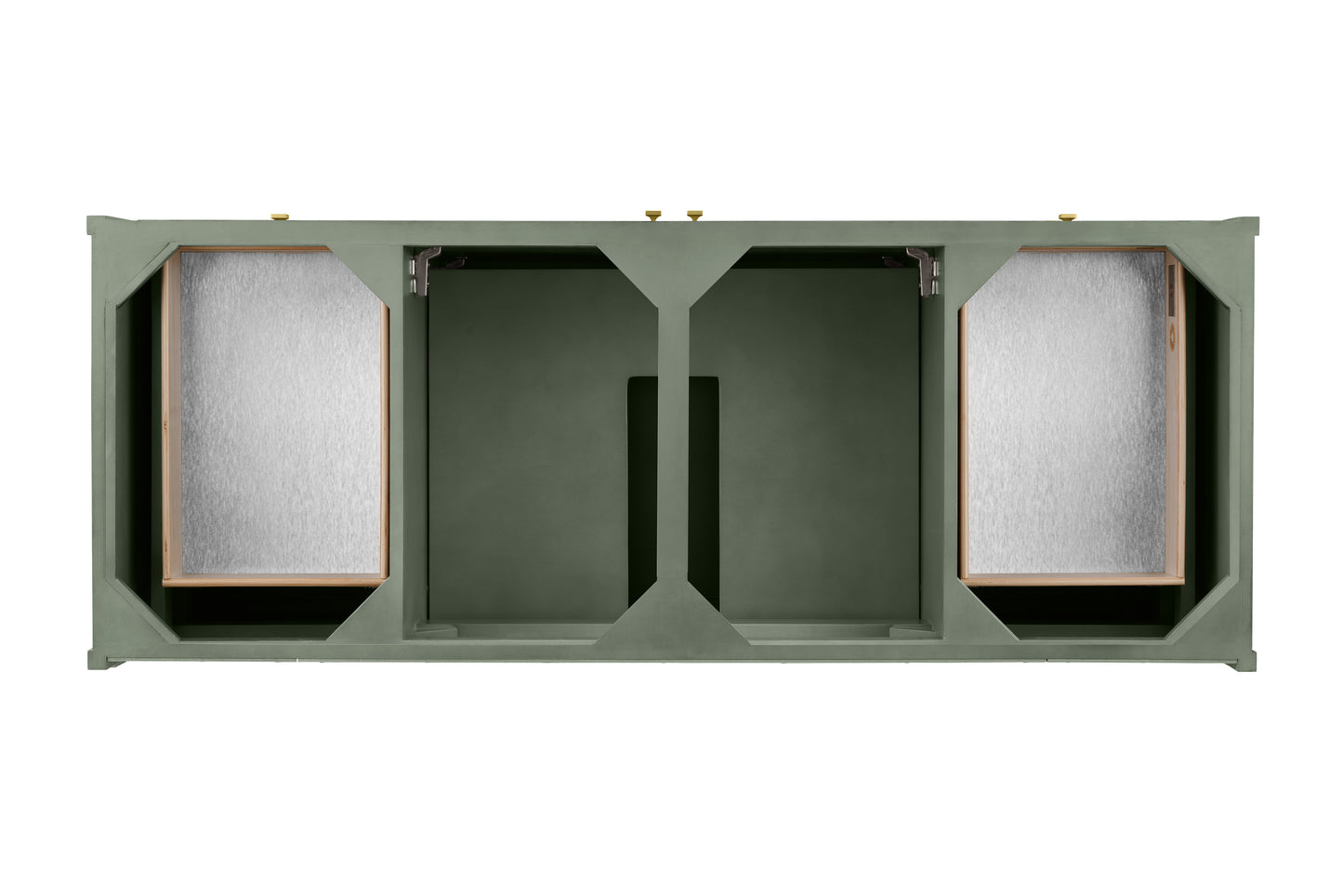 Renovate for Less Atlanta Chicago 60" Single Vanity, Smokey Celadon, w/ 3 CM Ethereal Noctis Silestone Top w/ FreePower Wireless Charger