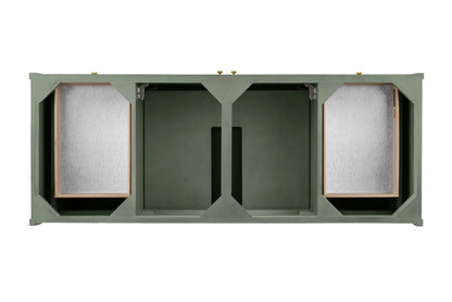 Chicago 60" Single Vanity, Smokey Celadon, w/ 3 CM Victorian Silver Silestone® Top