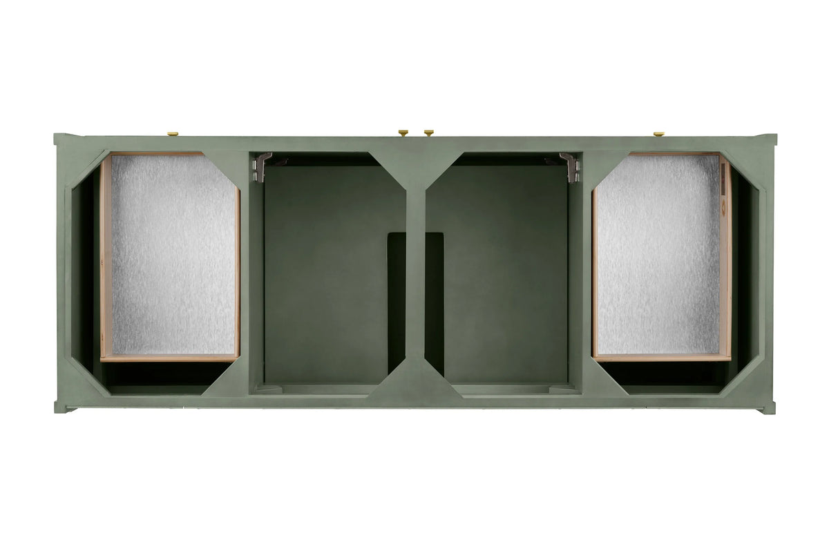 Chicago 60" Single Vanity, Smokey Celadon, w/ Single Hole 3CM White Zeus Silestone® Top & Backsplash