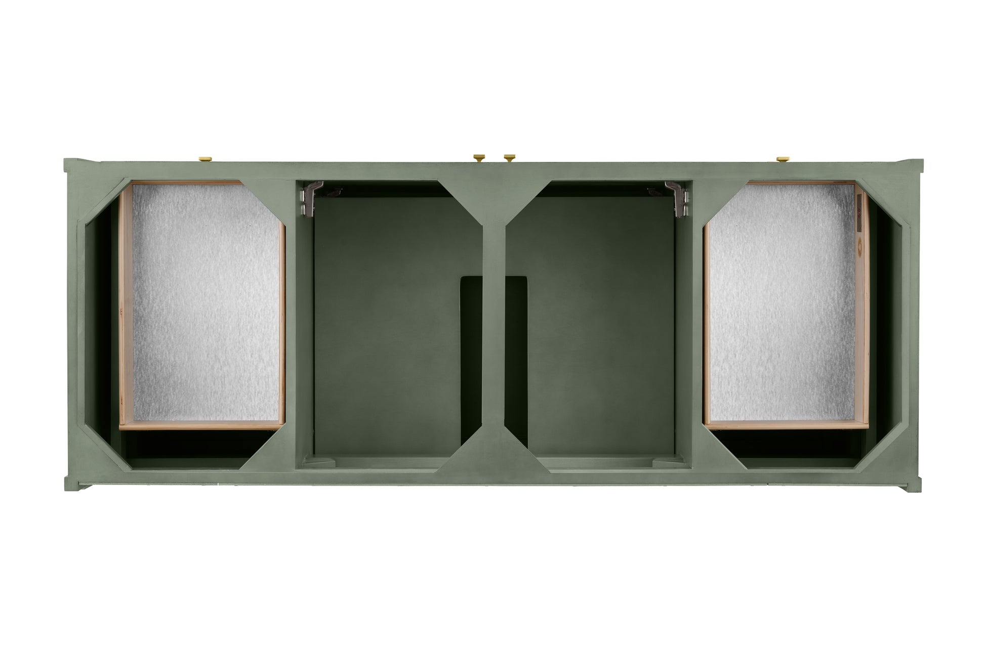 Renovate for Less Atlanta Chicago 60" Single Vanity, Smokey Celadon, w/ 3 CM Victorian Silver Silestone Top w/ FreePower Wireless Charger