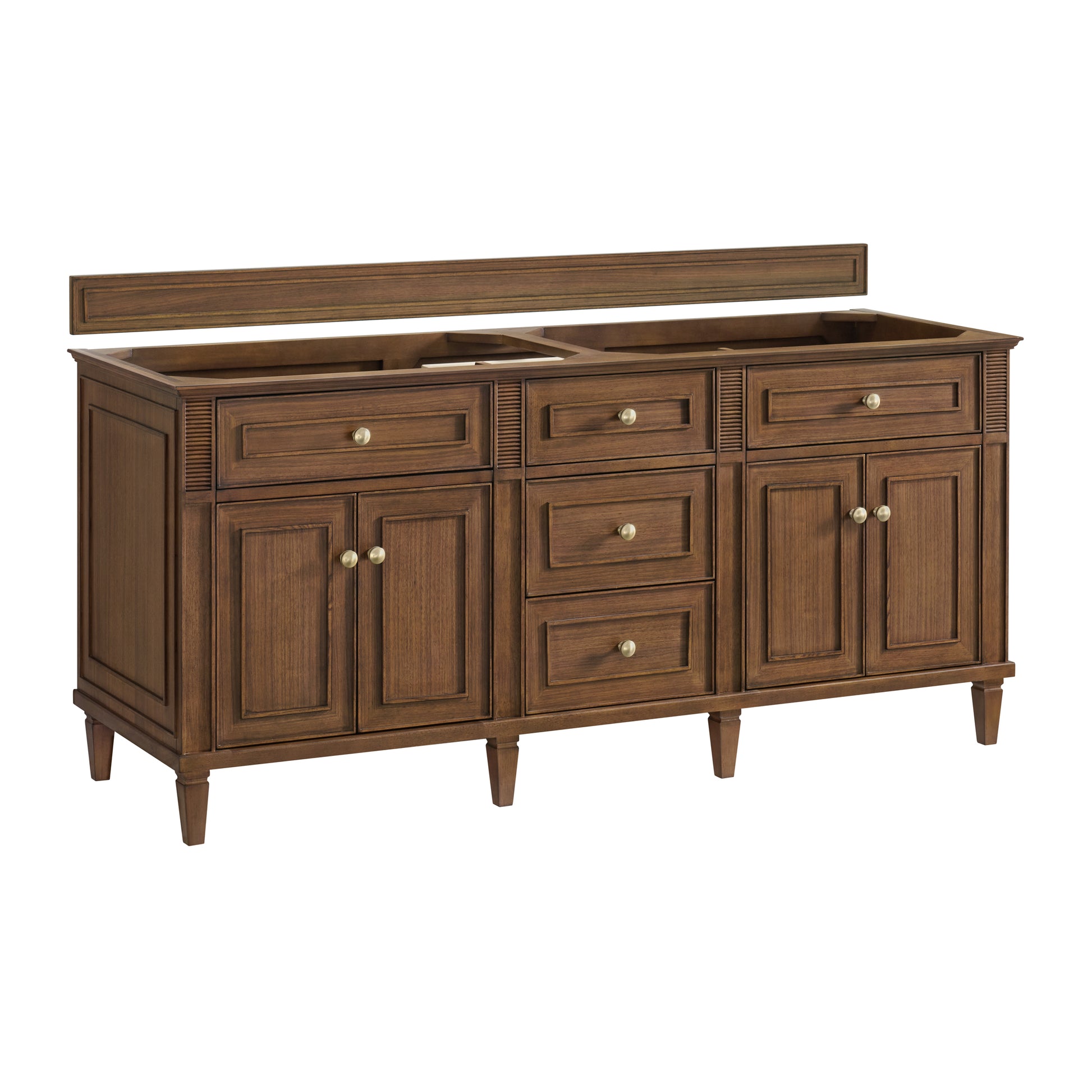 Renovate for Less Atlanta Lorelai 72"Double Vanity, Mid-Century Walnut w/ 3 CM Lime Delight Silestone Top