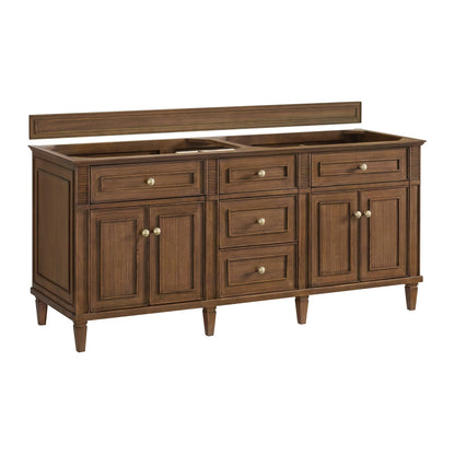 Lorelai 72"Double Vanity, Mid-Century Walnut w/ 3 CM Eternal Jasmine Pearl Silestone Top