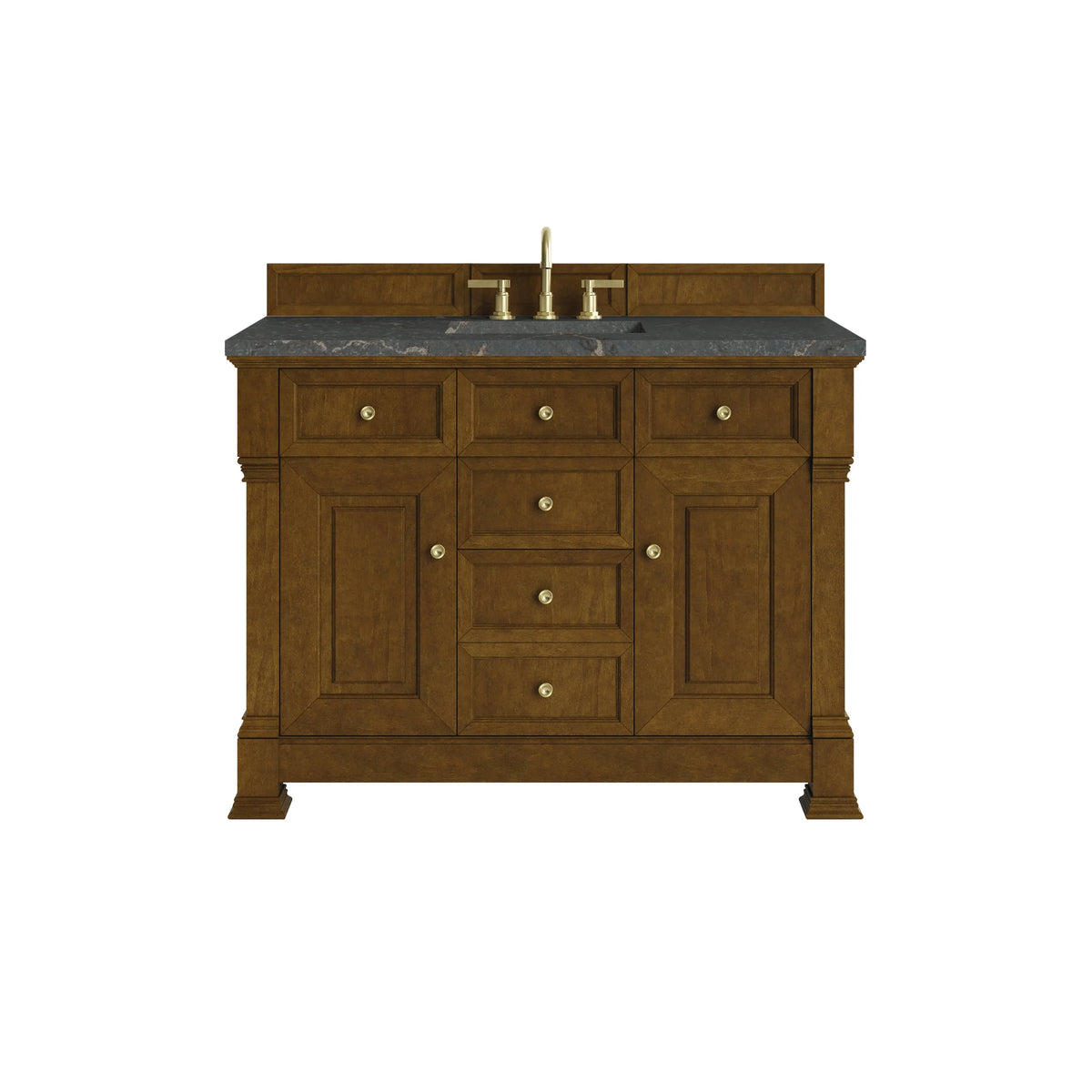 Brookfield 48" Single Vanity, Honey Oak w/ 3 CM Parisien Bleu Silestone Top w/ FreePower Wireless Charger