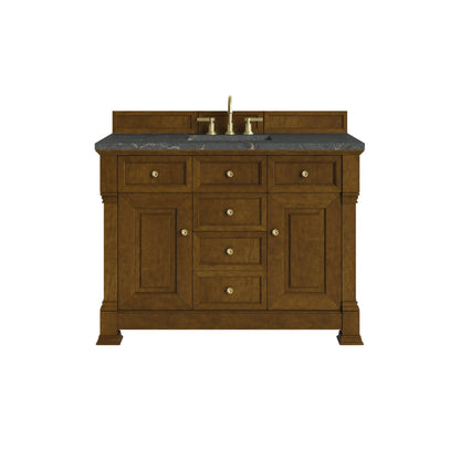 Brookfield 48" Single Vanity, Honey Oak w/ 3 CM Parisien Bleu Silestone Top w/ FreePower Wireless Charger