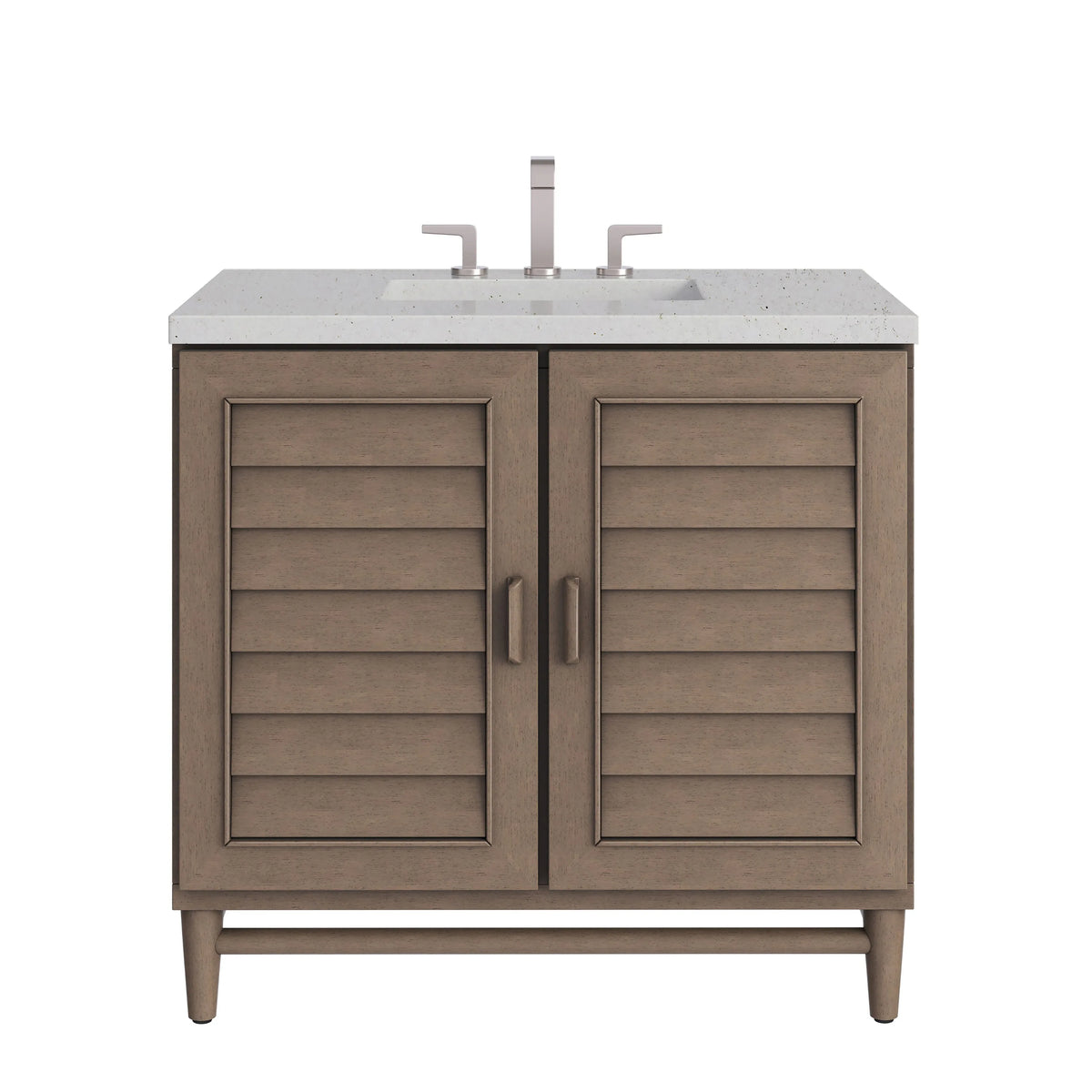 Portland 36" Single Vanity Whitewashed Walnut w/ 3 CM Lime Delight Silestone Top