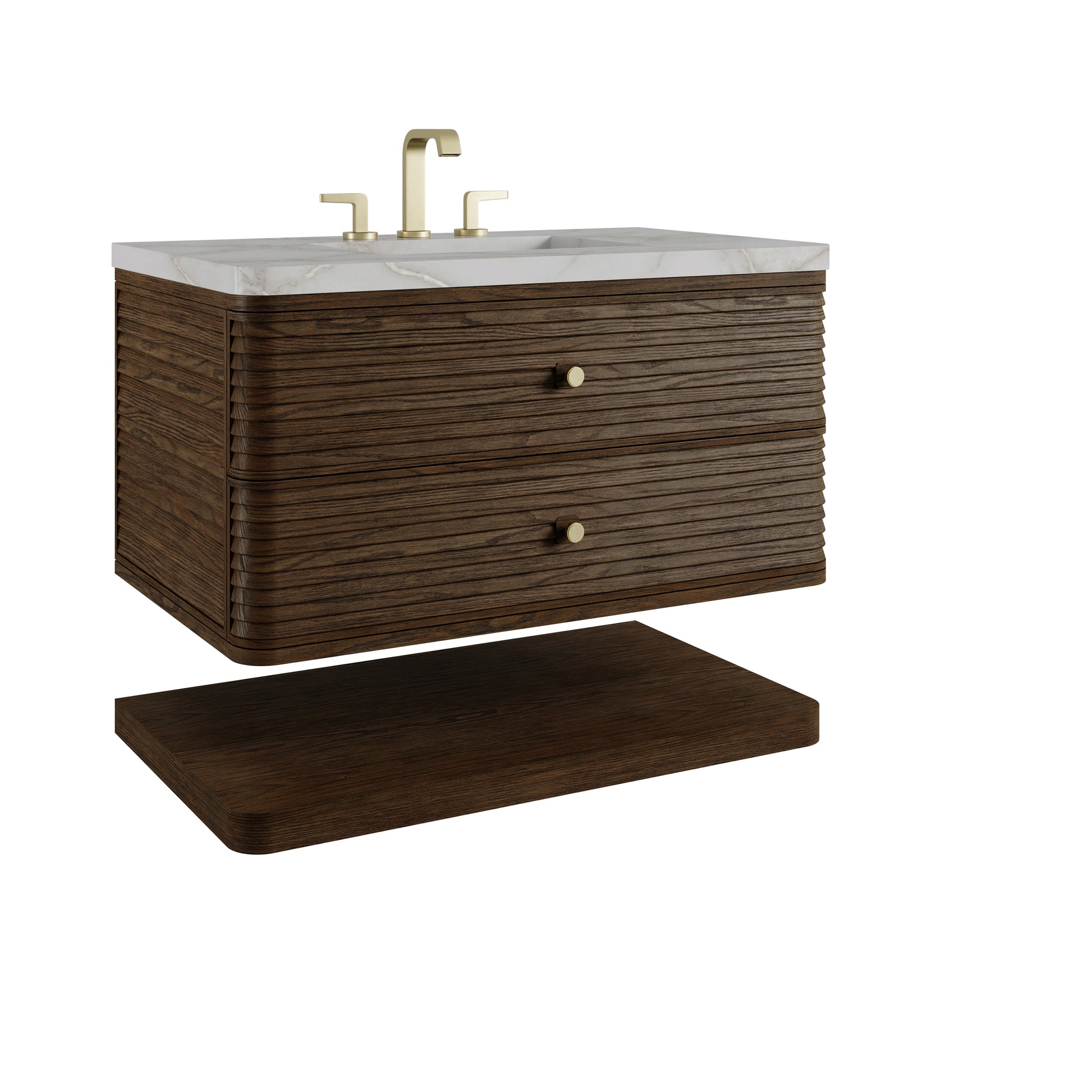 Renovate for Less Atlanta Allamari 36" Single Vanity, Sable w/ 3 CM Victorian Silver Silestone Top