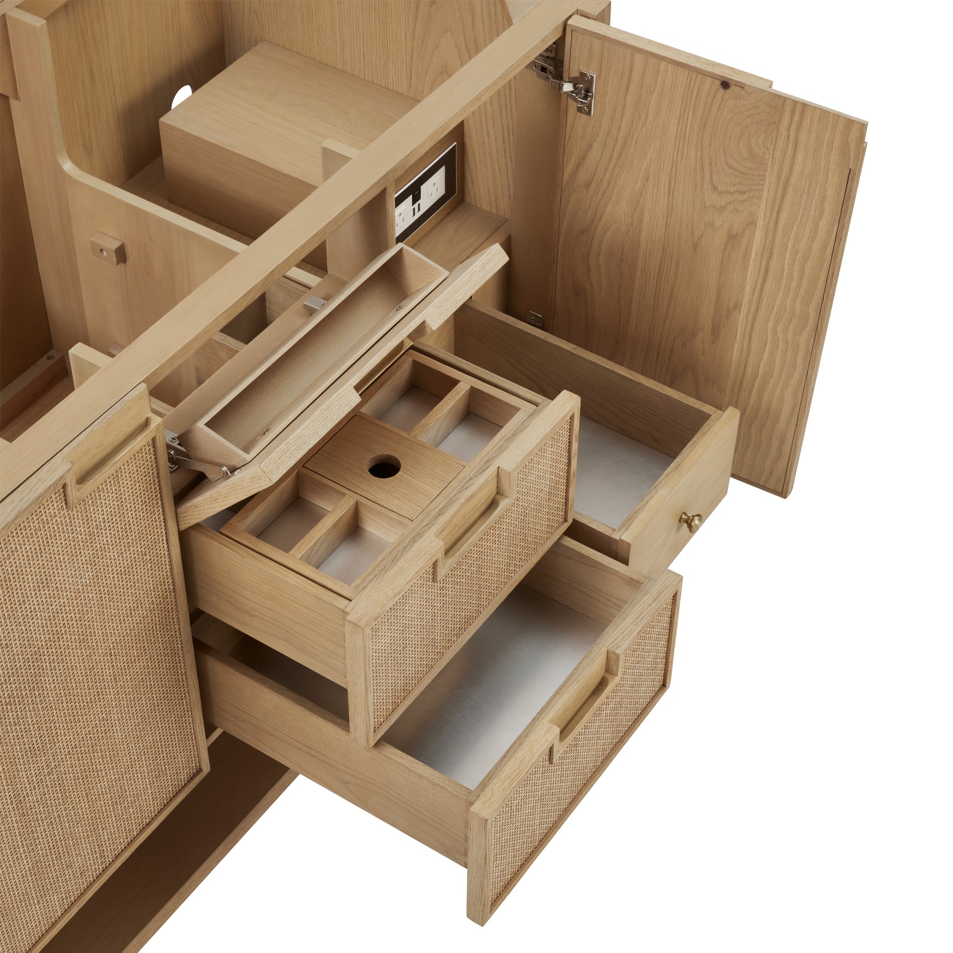 Renovate for Less Atlanta Solene 48" Single Vanity, Seaside Oak, w/ 3 CM Ethereal Noctis Quartz Top