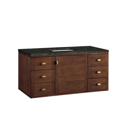 Amberly 48" Single Vanity, Mid-Century Walnut, w/ 3 CM Phantome Eclos Top