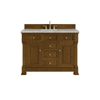 Brookfield 48" Single Vanity, Honey Oak w/ 3 CM Victorian Silver Silestone Top
