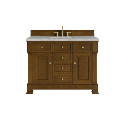 Brookfield 48" Single Vanity, Honey Oak w/ 3 CM Victorian Silver Silestone Top w/ FreePower Wireless Charger